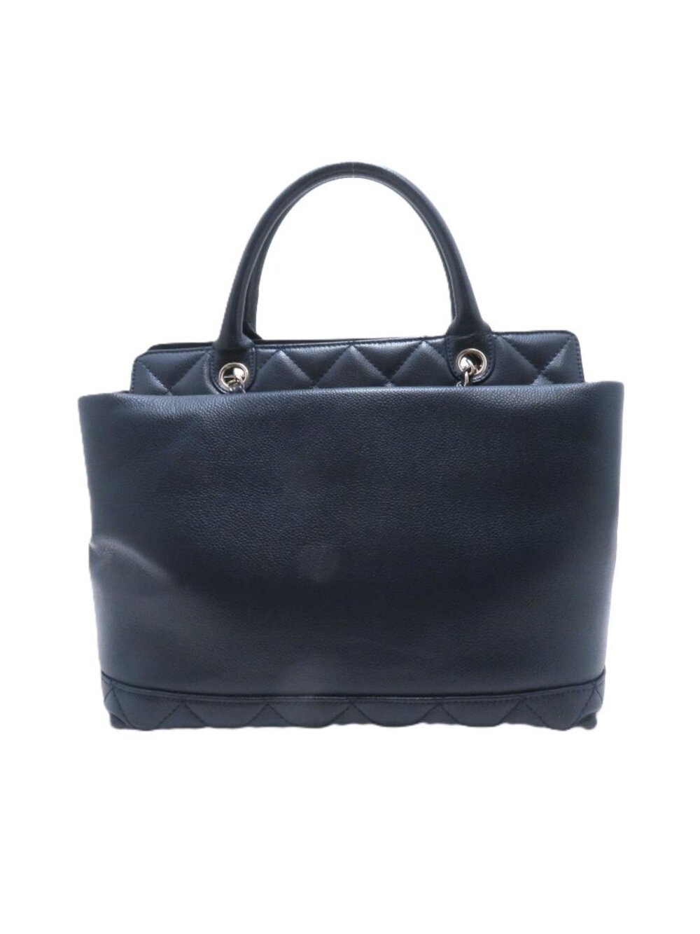 Chanel in the Mix 2-Way Chain Shoulder Navy Silver Caviar Bag